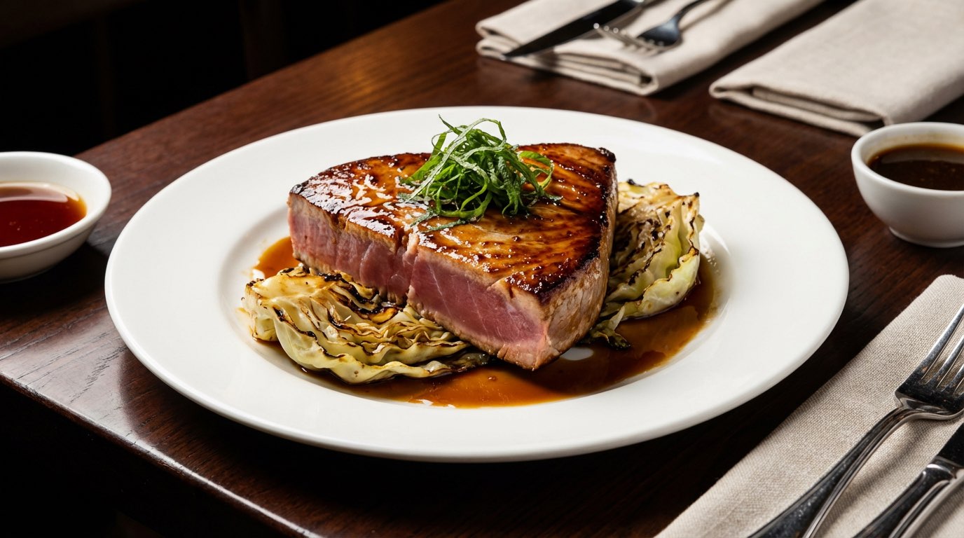 マグロとキャベツのめんつゆステーキ（完成イメージ）