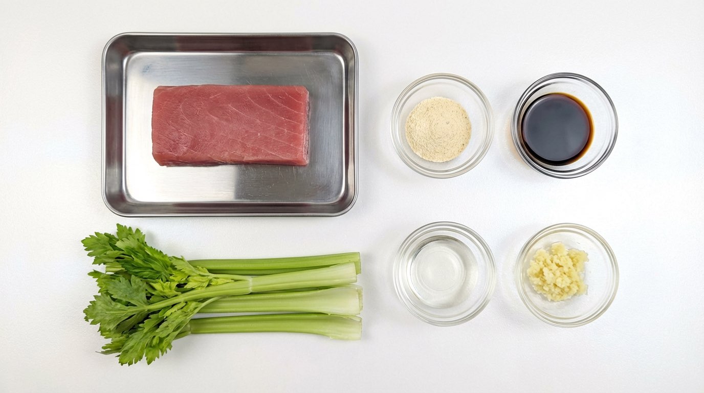 マグロとセロリのコンソメ竜田揚げ（材料）