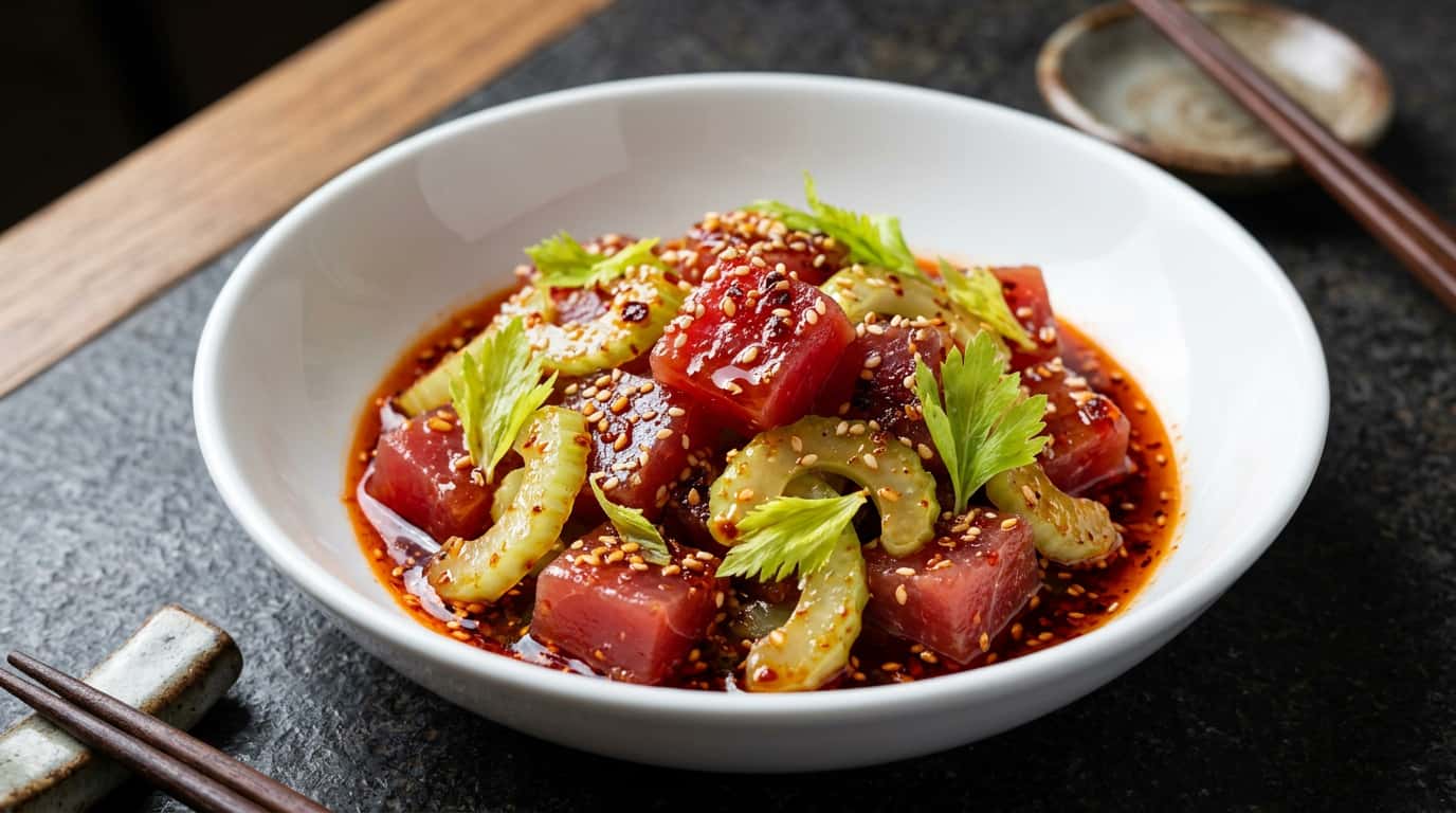 マグロとセロリのピリ辛和え（完成イメージ）