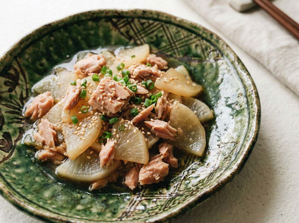 マグロと大根のシャキ旨鶏ガラ炒め