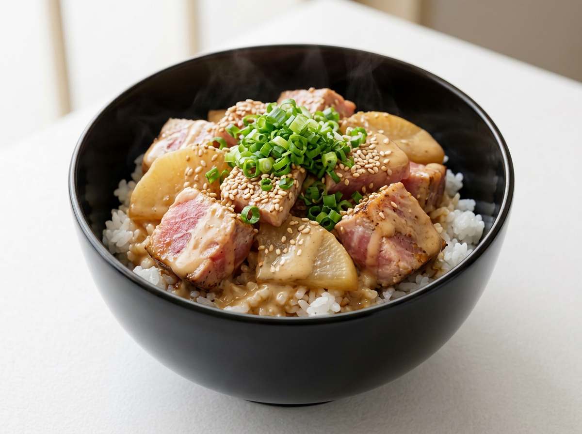 マグロと大根のマヨネーズ照り丼（高タンパク）