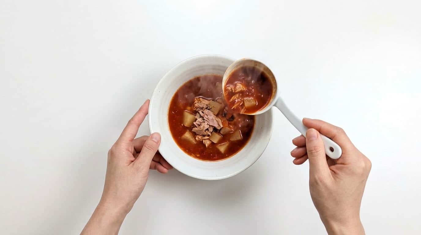 マグロと大根のピリ辛トマトスープ（完成イメージ）