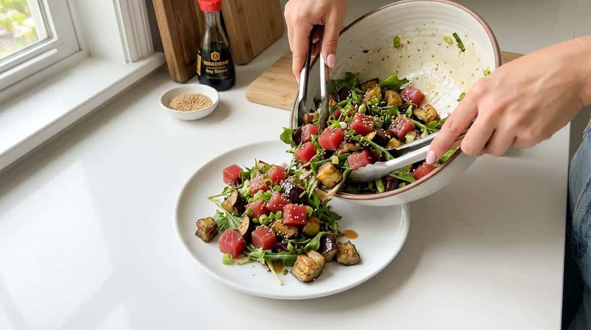 マグロとなすの醤油生姜あえ（完成イメージ）