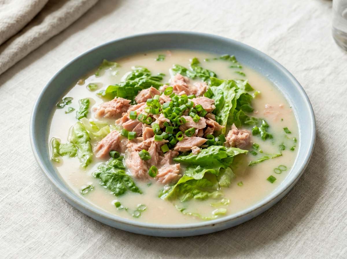 マグロとレタスのマヨ風味作り置きスープ