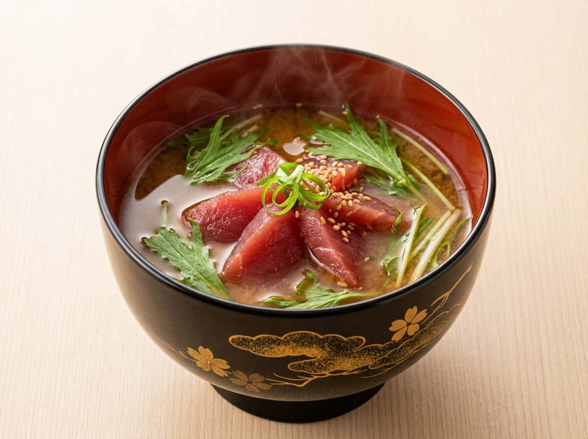 マグロと水菜の味噌スープ（スープジャー弁当）
