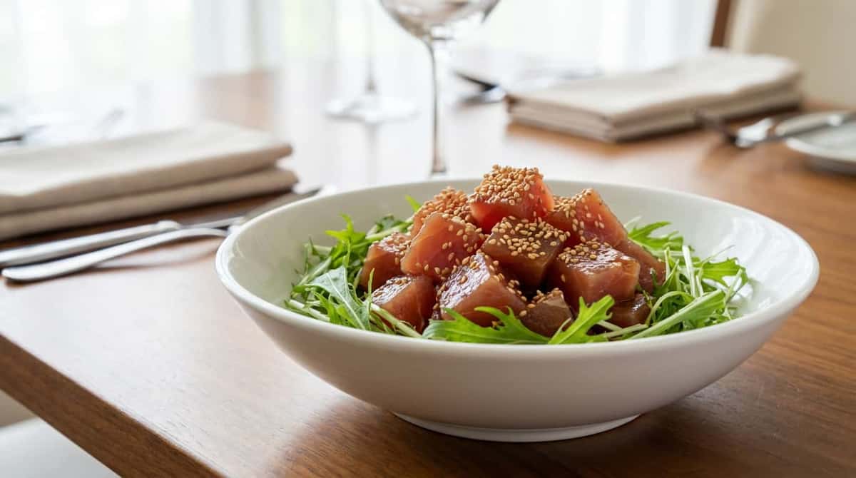 マグロと水菜の白だし漬け（完成イメージ）
